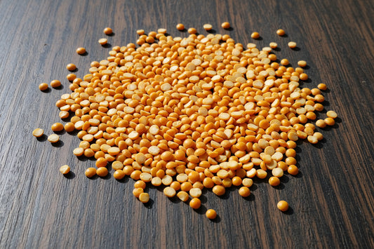 gram seeds on a wooden table