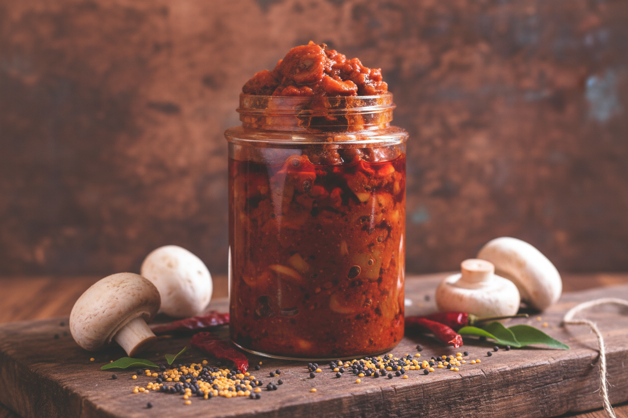 Button Mushroom Pickle – A Tangy Homestyle Delight