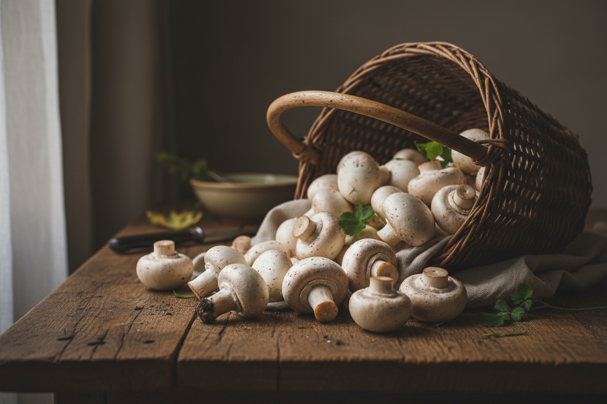 Fresh Button Mushrooms Lifestyle